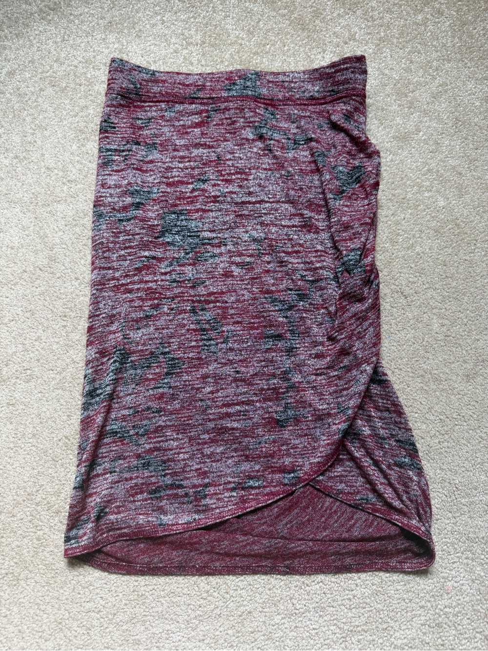 Wilfred Free Aritzia S Burgundy Gray Marled Wrap Midi Skirt
